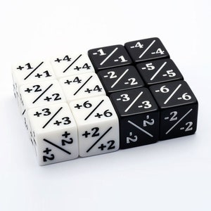 Magic The Gathering Tokens MTG Dice Life Counter (12-Pack Negative & Positive -1/-1 +1/+1)