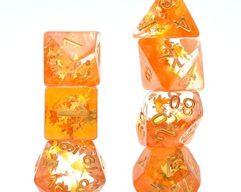 Fall Leaves Polyhedral Dice Set for Dungeons & Dragons DND