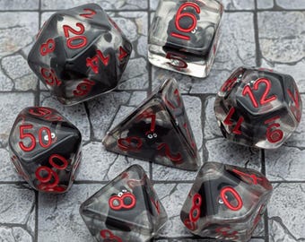 Vampire Bat Resin Dice Set for Dungeons & Dragons DND RPG TTRPG (7-Piece)