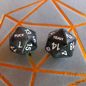 Juego de dados Fuck Yeah D20 para DND Dungeons & Dragons
