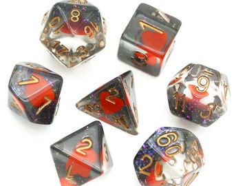 Queen of Hearts Polyhedral Dice Set for Dungeons & Dragons DND