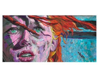 Leeloo Dallas - Acrylic painting on wood panel 4"x8"