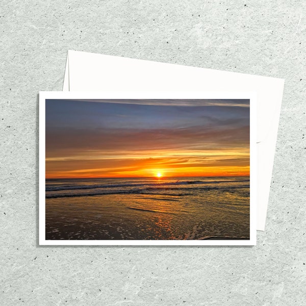 Sunrise Art Photography Note Cards Handmade with Envelopes, Ocean Beach Photo Art Cards, Blank Notecards, Nature Greeting Cards, Ocean Gifts