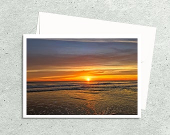 Tarjetas de notas de fotografía de arte del amanecer hechas a mano con sobres, tarjetas de arte fotográfico de Ocean Beach, tarjetas de notas en blanco, tarjetas de felicitación de la naturaleza, regalos del océano