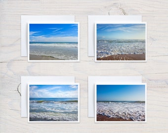 Sea Shore Ocean Waves Art Note Cards Set with Envelopes, Beach Picture Assorted Cards, Fine Art Photos, Ocean Gifts