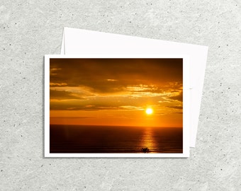 Ocean Sunrise Art Photo Blank Note Cards, Florida Photography, Printed Notecards with Envelopes, All Occasion Cards, Ocean Gifts