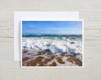 Ocean Waves Note Card, Blank Photocard, Photo Greeting Cards, Card Art, Notecards with Envelopes, Beach Scene Art, All Occasion Cards
