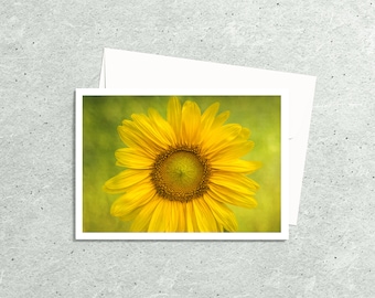 Sunflower Card, Note Cards Handmade with Envelope, Flower Photo Card, Photo Greeting Cards, Botanical Art, Floral Note Card, Fine Art Card