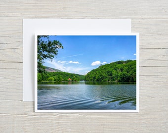 Tarjetas de notas fotográficas en blanco hechas a mano, tarjetas de fotografía Lake Lure con sobres, paisaje de Carolina del Norte, tarjetas de aliento, regalos de anfitriona