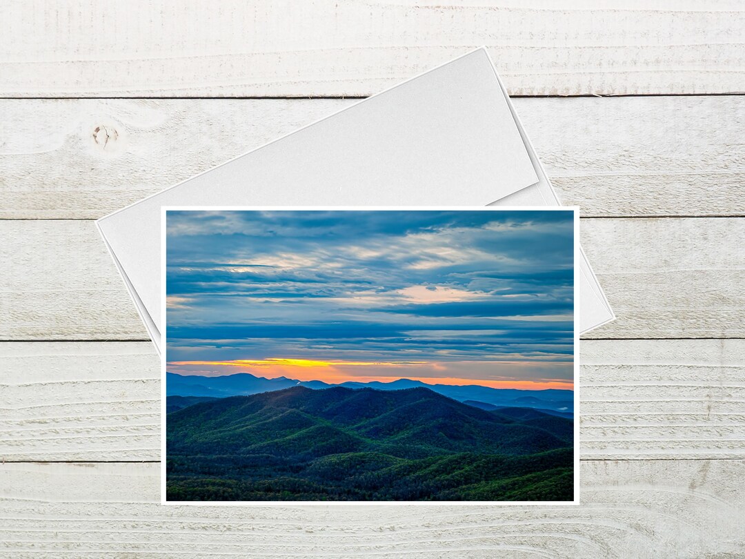 Blue Ridge Mountains 5x7 Photo Greeting Card Handmade, Nature ...