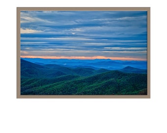 Blue Ridge Mountains Parkway Sunrise Photo Prints Wall Art, Fine Art Photography Wall Decor, Asheville NC Mountains Nature Picture