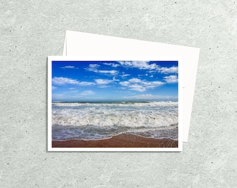 Tarjetas de felicitación de arte Ocean Waves, tarjetas de notas fotográficas hechas a mano con sobres, regalos de tarjetas fotográficas 5x7, decoración de la costa, fotografía de la naturaleza de Florida