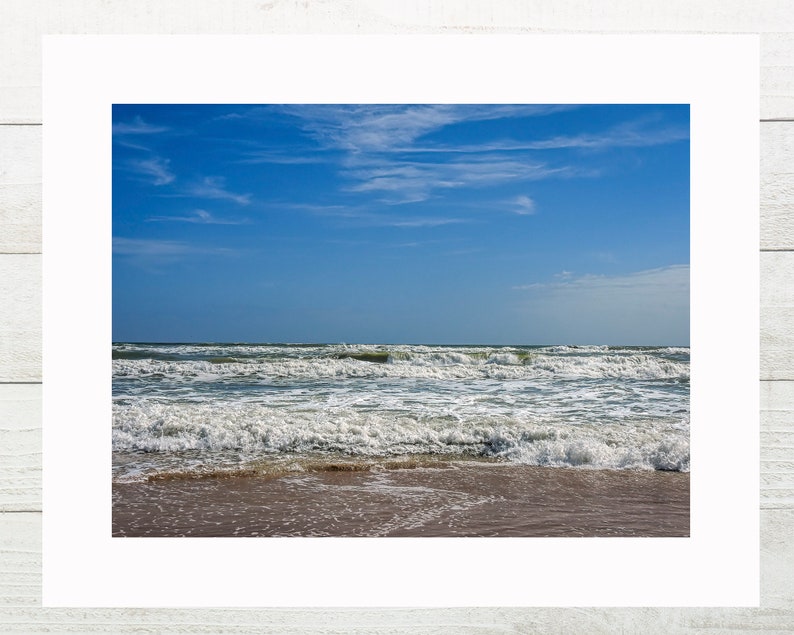 Photography Print Ocean Waves Wall Art Beach Decor Coastal Nature Wall Art 5x7 Print Matted to 8x10 Ready to Frame Beach Gifts image 1