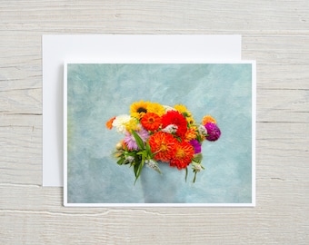 Wildflowers Art Note Cards Handmade Flower Photo Art Blank Nature Greeting Cards with Envelopes, Floral Anniversary Picture Notecards