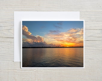 Sunset Art Photo Note Cards Handmade Blank Notecards with Envelopes, Nature Note Cards, River Picture Greeting Cards, Thoughtful Gifts