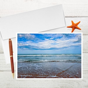 Ocean Art 5x7 Photo Greeting Card, Beach Waves Photography, Blank Notecard with Envelopes, Everyday Card Sentiments, Gift for Him