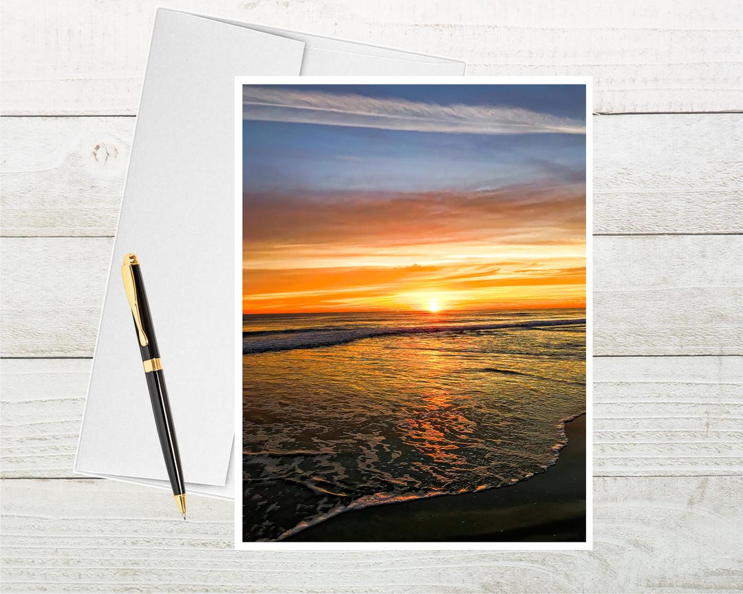 Sunrise Art Photo Greeting Card Handmade, Beach Photo Notecards With ...