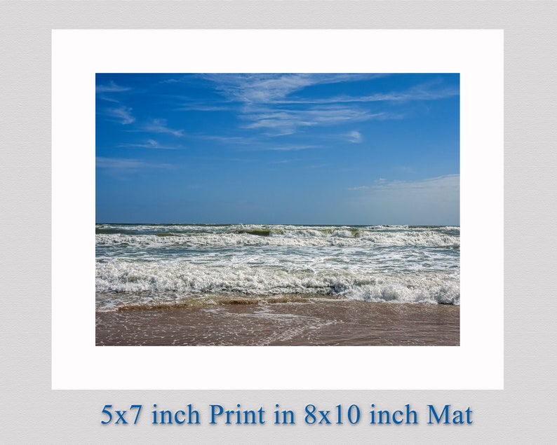 Photography Print Ocean Waves Wall Art Beach Decor Coastal Nature Wall Art 5x7 Print Matted to 8x10 Ready to Frame Beach Gifts image 5