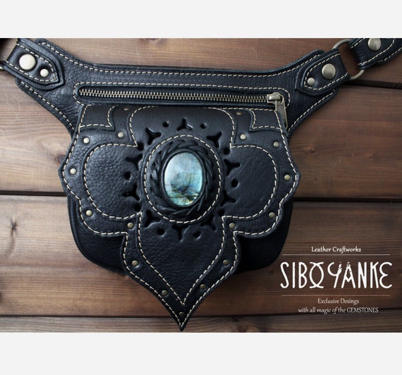 Leather Utility Belt |FESTIVAL |hip Bag | Pocket Belt With