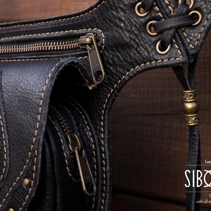Leather Festival Utility Belt -hip Bag -pocket Belt With LABRADORITE ...