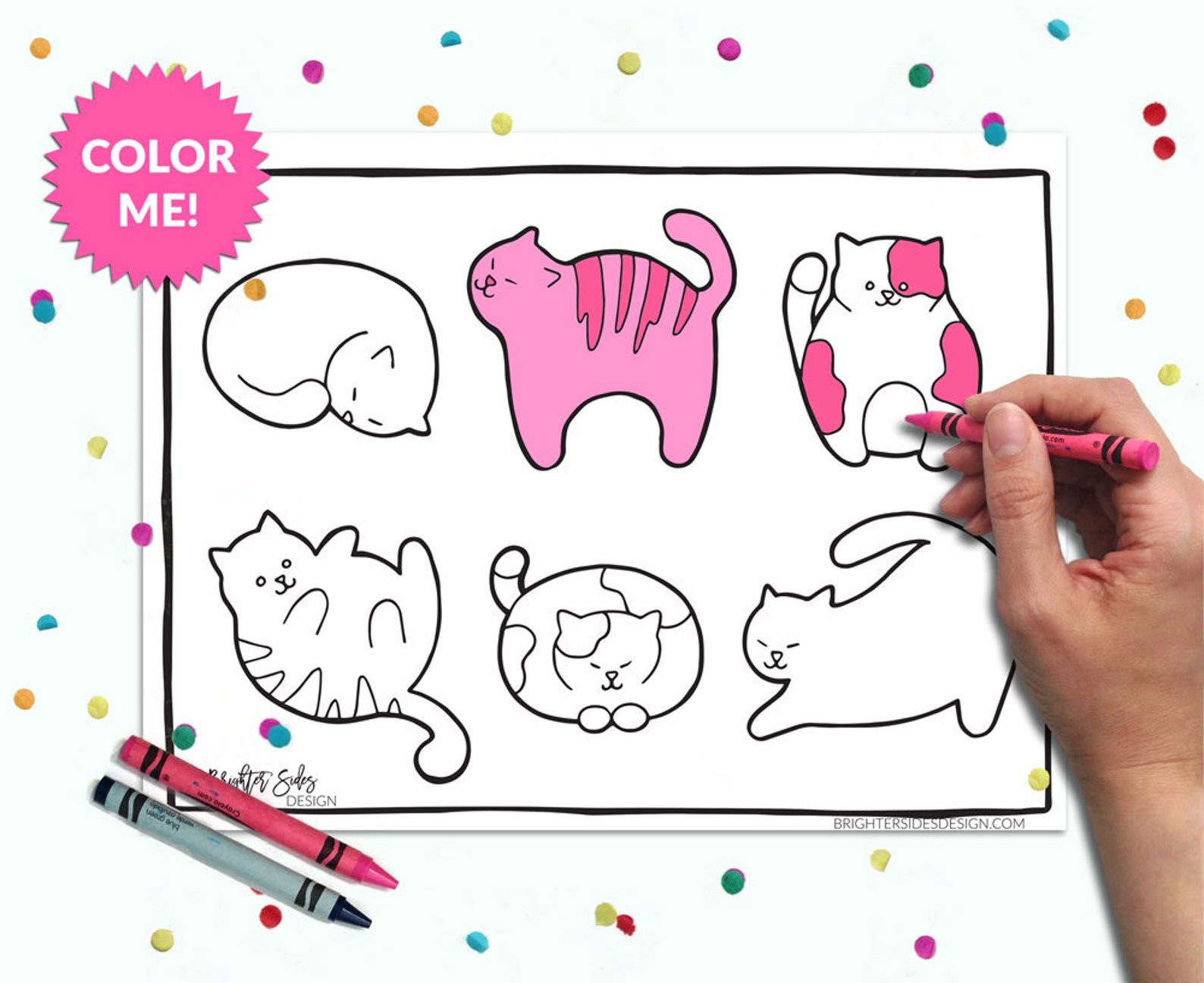 Cute Cat Lover Coloring Page Printable Cat Print Kitten Kitty Cat Gift ...