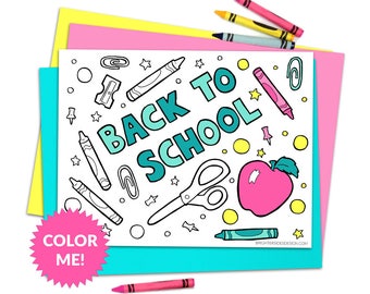 Back To School Coloring Page Printable, Kids Coloring, Teacher Printables, Classroom Activities