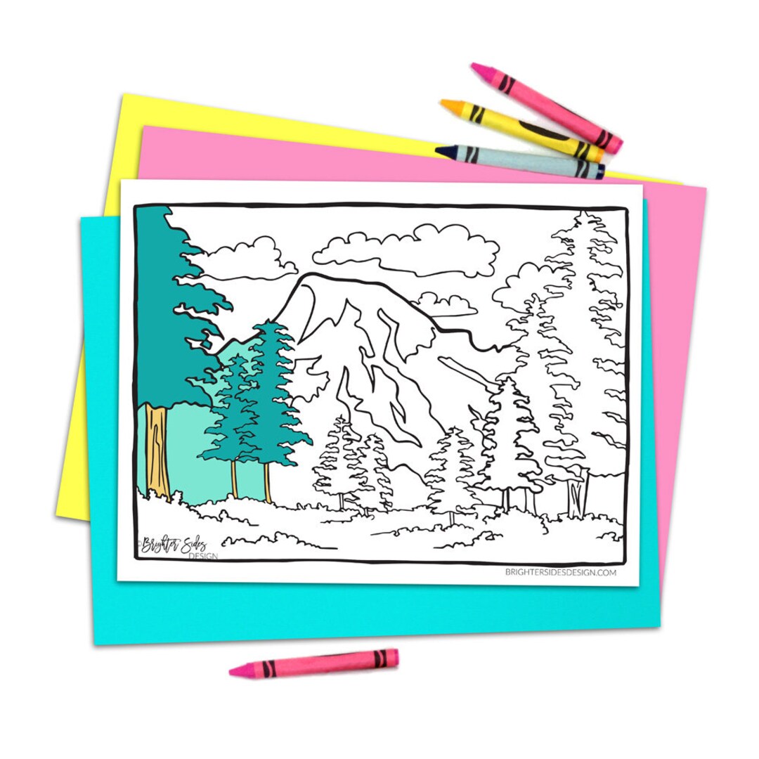Mountain Printable Coloring Page, Seattle Mount Rainier, Mt Rainier