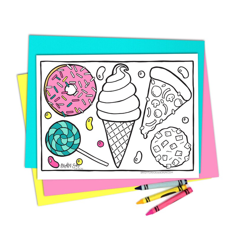 donut kawaii food coloring page