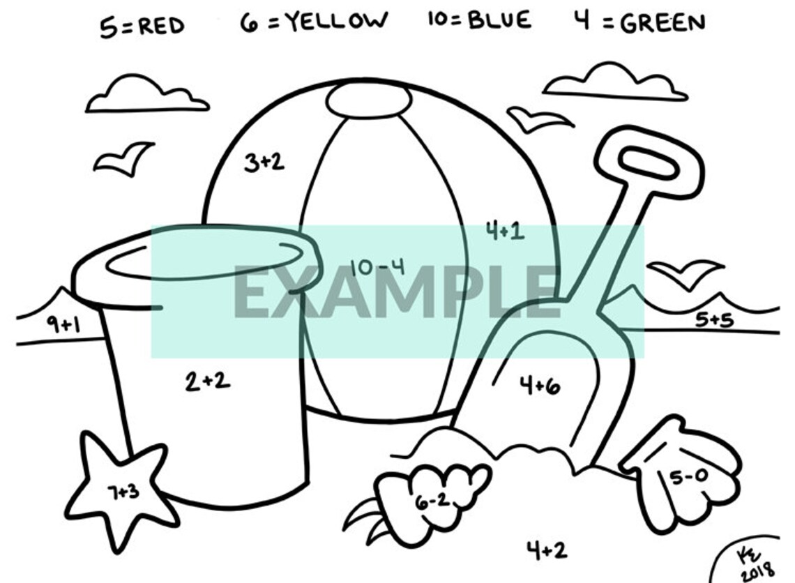 printable-math-coloring-page-worksheet-1st-grade-kids-summer