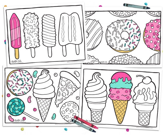 Food Coloring Pages for Kids & Adults