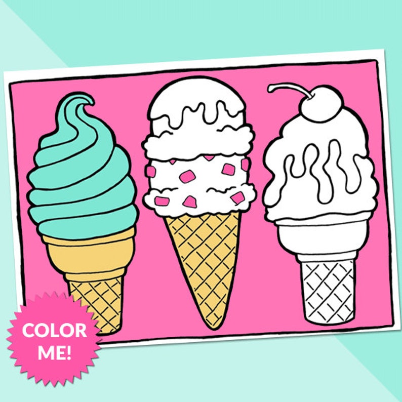 Download DIY Ice Cream Cone Printable Coloring Card Ice Cream ...