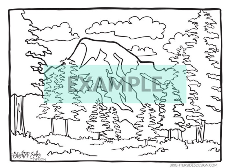 Mountain Printable Coloring Page, Seattle Mount Rainier, Mt Rainier ...