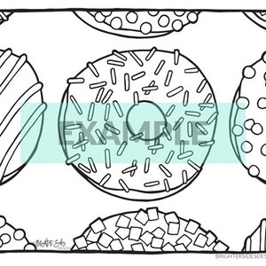Printable Coloring Pages, Pizza, Donut Party, Adult Coloring, Kids Coloring, Ice Cream, Instant Download, Digital Download image 3