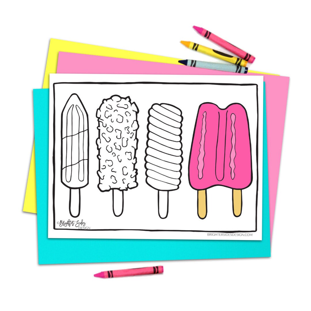 Printable Coloring Pages Kids, Popsicles, Adult Coloring Pages ...