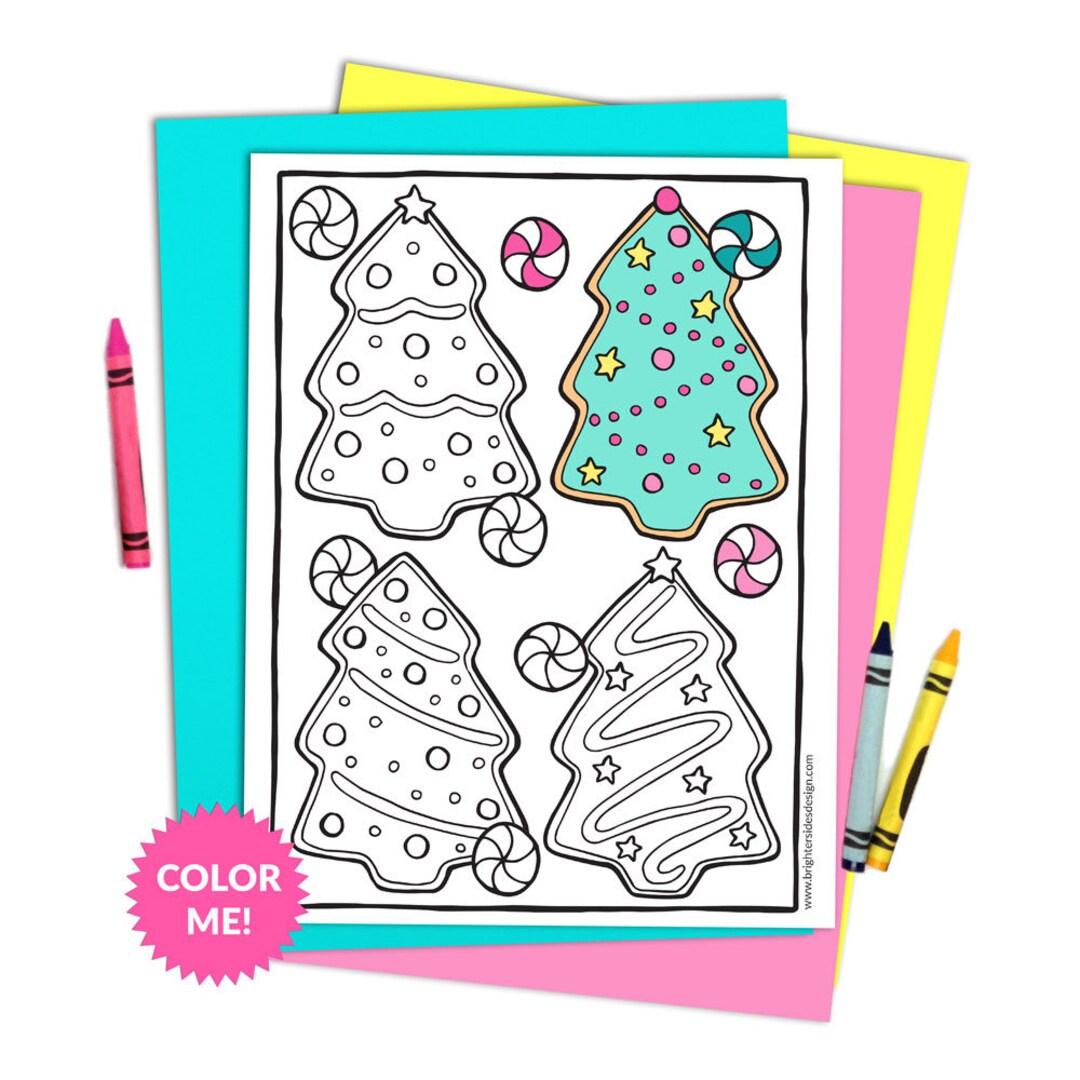 Christmas Tree Coloring Page, Christmas Cookies, Printable Adult ...