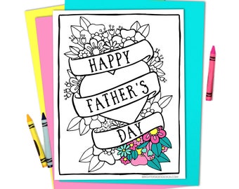 Father's Day Gift, Fathers Day Activity, Coloring Pages, Gift for Dad, Printables, Coloring Book Page, Adult Coloring, Grown Up Coloring