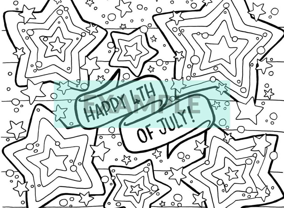 4th of July Coloring Pages, Printable, Adult Coloring, Kids Coloring
