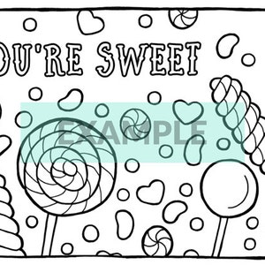 Candy Printable Coloring Page, Adult Coloring, Coloring For Kids, For Him, For Her, Illustration, Instant Download image 2