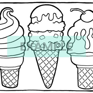 Printable Coloring Pages, Pizza, Donut Party, Adult Coloring, Kids Coloring, Ice Cream, Instant Download, Digital Download image 4
