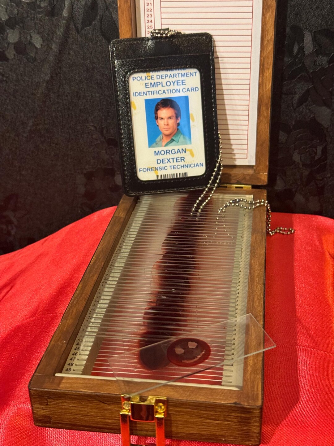 Dexter Inspired Trophy Blood Slide Box With I D Extra Surprise Free Dexter Inspired Trophy Blood Slide Box With I D Extra Surprise Free