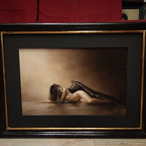 dipinto pittura a olio quadro peinture donna art fantastique arredamento collezionismo