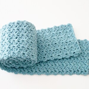 Crochet Woman&#39;s Scarf, Aqua Scarf, Neckwarmer, Traditional Scarf