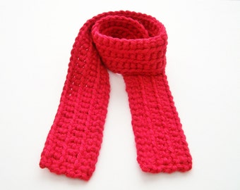 Red Child's Christmas Scarf,  Toddler Scarf, Child's Holiday Scarf, Girl Scarf, Boy Scarf