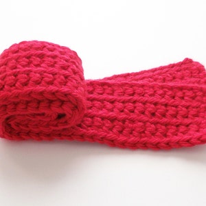 Chunky Red Child's Scarf, Kid's Holiday Scarf, Girl Scarf, Boy Scarf image 2