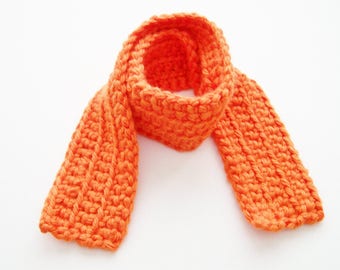 Child's Halloween Scarf,  Bright Orange Scarf,  Crochet Kid's Scarf,  Boy's Scarf, Girl's Scarf