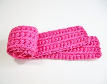 Chunky Pink Kid's Scarf, Toddler Scarf, Crochet Child's Scarf