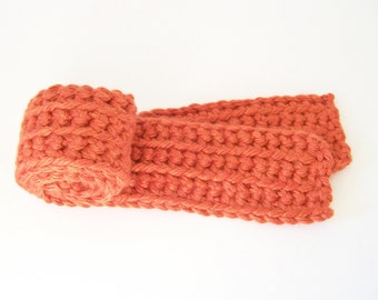 Halloween Scarf, Child's Burnt Orange Scarf, Crochet Toddler Scarf, Boy's Scarf, Girl's Scarf