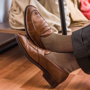 Classic Men&#39;s Brown Dress Socks | Sophisticated Birdseye | Casual Men&#39;s Socks | Ideal Gift For Dad & Husband
