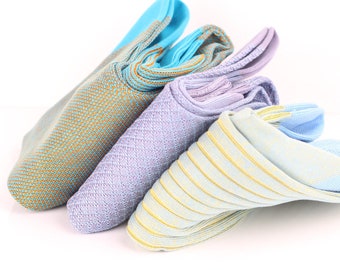Herrensocken - Birdseye Socken - Geschenk für Papa - Geschenk für Mann - Over The Waden Socken - Lila Socken - Blaue Baumwollsocken - 3er Pack