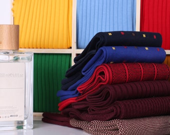 Socken | 6er Pack Baumwollsocken | Mid Waden Baumwollsocken | Jubiläumsgeschenk | Rote Baumwollsocken | Blaue Socken | Baumwollsocken |